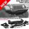 2-bc-jewr07-aau3 07-15 Unbranded Jeep Jk Wrangler 3 16 Thick Metal Front Bumper Guard D-ring Light Bar Bk 2007 2008 2009 2010 2011 2012 2013 2014 2015