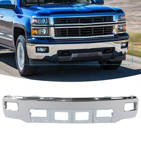 1232frb 1firstmotor New Chrome Front Bumper Step For 14-15 Chevy Silverado 1500 With Fog Holes Replace