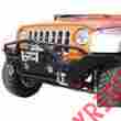 86510r Rampage Recovery Front Bumper With Stinger In Gloss Black Powder Coat