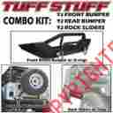 Ts-rbtc-rk-8706 87-95 Ts-fb-rk-9706 Ts-rsl-9706 Tuff Stuff Performance Jeep Yj Front Winch Bumper Rear Tire Carrier Rock Sliders Combo