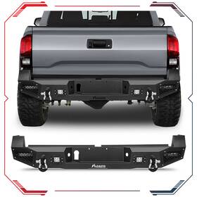 A-carp12662501d A-carparts Rear Bumper With D-ring For 2016-2020 Toyota Tacoma And Led Lights Heavy Steel