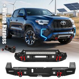 Aaiwa 763433278360 For 2024-2025 4th Gen Tacoma Steel Front And Rear Bumper With Led Lights