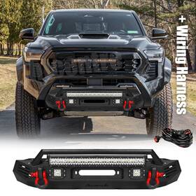 Aaiwa 763433278384 Fits 2024-2025 Tacoma Replacement Black Front Bumper With Led Light And D-ring