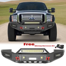 Eg-f250qg-03 Aaiwa For 2005-2007 Ford F250 F350 Front Bumper Steel With Winch Plate And Lights 002