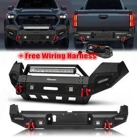 Eg-qg02-hg02 Aaiwa Steel Front Rear Bumper With Winch Plate&lights&wire For 2016-2023 Toyota Tacoma