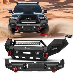 Eg-qptmqg-02 Aaiwa For 2016-2024 Toyota Tacoma Steel Front And Rear Bumper With Led Lights 001