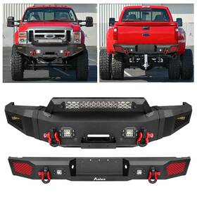 Aaiwa F250qg-04-rt F250hg-02-rt Off-road Front Rear Bumper With Winch&lights For 2008-2010 Ford F250/f350/f450/f550