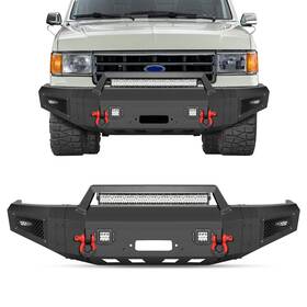 Fx5-qg01-hg01 Aaiwa Steel For 1992-1997 Ford F150/f250/f350 Front Rear Bumper With D-rings Led Lights