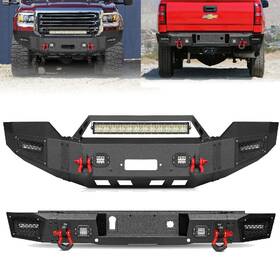 Gmc25-qg01-si25-hg01 Aaiwa For 2015-2019 Gmc Sierra 2500/3500 Steel Front Rear Bumper With Led Light 001