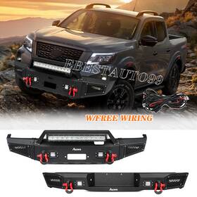 Nsfrqg-01-nsfrhg-01 Aaiwa Front Rear Bumper Kit For 2005-2021 2022 Nissan Frontier With D-rings And Winch Plate