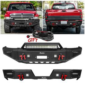 Pramqg-06-ramhg-04 Aaiwa Off-road For 1994-2002 Dodge Ram 1500 2500 3500 Steel Front Rear Bumper With Wiring