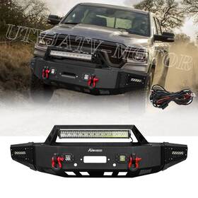 Qpramqg-02 Aaiwa Qpramhg-02/qpramqg-02 Steel Front Bumper Guard With Winch Plate And Led Lights For 2019-2024 Dodge Ram 1500