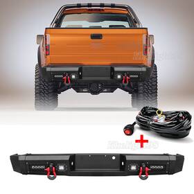 Qpsvt-hg01 Aaiwa For 2010-2014 Ford F150 Raptor Steel Rear Bumper With Led Light And D-rings