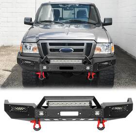 Ra-qg03-hg01 Aaiwa Steel Front/rear Bumper With Winch Plate&led Lights For 1998-2011 Ford Ranger