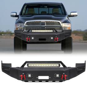 Ram-qg03-hg01 Aaiwa For 2009-2012 Dodge Ram 1500 Steel Front Rear Bumper With Winch Plate 002