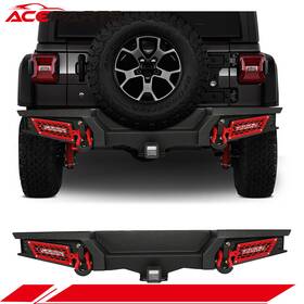 A127244pt01 Aceparts Offroad Complete Rear Bumper With 2pcs Led Light For 2018-21 Year Jeep Wrangler Jl
