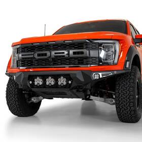 F210014100103 Addictive Desert Designs For Ford F-150 21-24 Bomber Full Width Black Powder Coated Front Hd Bumper