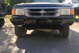 Erangermod9397fbbdshackleblk Affordable Offroad Front Bumper Elite Series Full Width Black Powder Coated Winch Modular