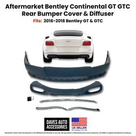 3w3807417bj Aftermarket Bentley Gtc 2016 2018 Rear Bumper Cover Diffuser Assembly
