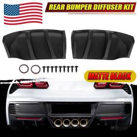 At19050103 Aim-auto-us For 2014-2019 Corvette C7 Z06 Stg 3 Big Fin Matte Black Rear Bumper Diffuser