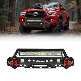 Ta-qg03 Aiwargod Aaiwa For 2016-2023 Toyota Tacoma Stubby Front Bumper With Winch Plate Led Lights
