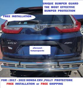 Rs-s13-crv-17-21 Allaround - Bumperguards. For 2017-2025 Honda Crv Stainless Steel Or Black. Rear Bumper Guard Protector