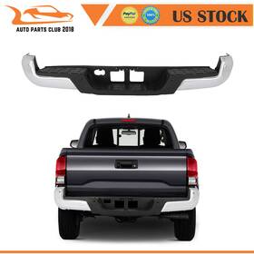 Ap127638p01 Apc Chrome Rear Step Bumper With Parking Aid Sensor Holes Fits 2016-2020 Toyota Tacoma