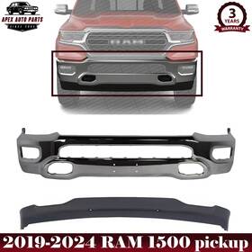 Apex Auto Parts 195976362365 Front Bumper Face Bar Chrome And Valance Textured Kit For 2019-2024 Ram 1500