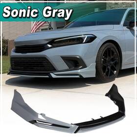 Apex-carbon 569807698089 For 2022-24 Honda Civic Yofer V3 Black Sonic Gray Front Bumper Lip Splitter Kit