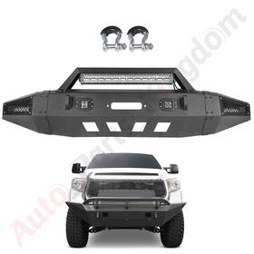 11054130 Apk Front Black Bumper With Winch Plate Light For 2014-2021 Toyota Tundra Steel
