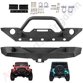 11416798 Apk For 2007-18 Jeep Wrangler Jk Front Winch Bumper With Fog Light Holes Rear