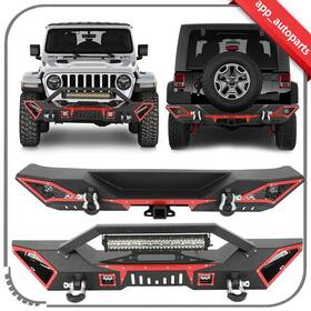 App84214301s App Autoparts Complete Front Rear Bumper For 07-2017 Jeep Wrangler Jk Jku With Winch Seat Guard