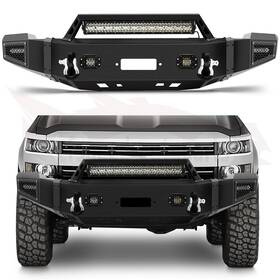 Aup171145pt Asucarparts Front Bumper With Winch Plate&led Lights For 2011-2014 Chevy Silverado 2500 3500 Hd