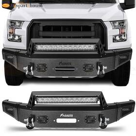 12274148 Auspartshouse For 2015-2017 Ford F-150 New Front Bumper With D-ring Winch Plate Led Light