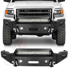 A12723901c Autocomplete Textured Steel Front Bumper For Gmc Sierra 1500 2014-2015 With Led Light Bar