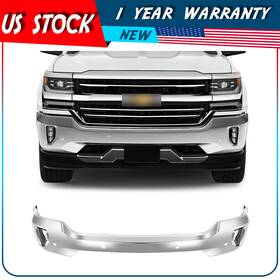 Adp128545-adp-201s Autodayplus Chrome Front Bumper Face Bar With Sensor& Fog Light Holes For 16-19 Silverado 1500