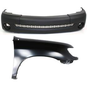 T010335p Autoelements Front Bumper Cover Fender Set For 2003 Toyota Tundra Base Standard Cab Pickup