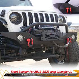 Ujl01a105-bx Autofree-offroad Front Bumper With Winch Plate And D-ring Shackles For 2018-2025 Jeep Wrangler Jl Jlu