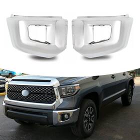 521120c050 Autoooparts 521120c050/to1005185 For 2014-2021 Toyota Tundra Chrome Front Bumper End Cap With Holes Lh Rh Side