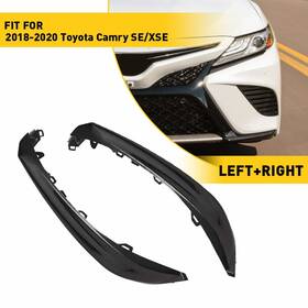 53124-06120 Autopartsgallery2 53123-06040/53124-06120 Fit For 2018-2020 Toyota Camry Se/xse Front Bumper Black Lower Trim Molding Set