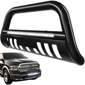 Jnkt4f Autosaver88 Bull Bar With Led Light For 2004-2023 Ford F 150 3 Tubing Black F150 Front