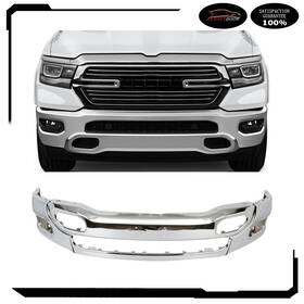 D18460101oor Autoutdoor Front For 2019-2024 Ram 1500 Chrome Bumper Cover Face Bar With Fog Light Hole Usa