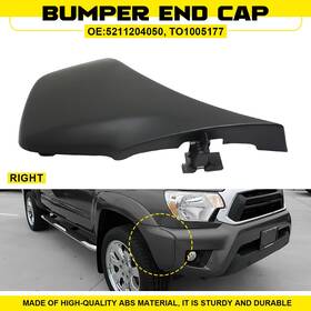Auxito 14895526 1x Bumper End For 2012-2015 Toyota Tacoma Textured Plastic Front Right Side