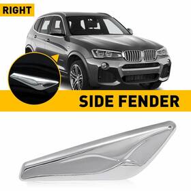 51-11-7-338-570 Auxito Fender Emblem Moulding Chrome Right Side For Bmw F25 X3 X4 F26 2015 2016 2017