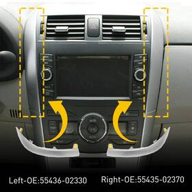 55436-02330 Auxito Left For Toyota Corolla Altis 2009 -2013 Upper Side Central Dashboard Strip Trim 2pcs