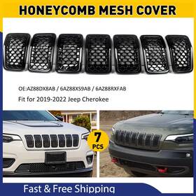Az88dx8ab Auxito 7pcs Front Honeycomb Mesh Grille Hood Insert For 2019-22 Jeep Cherokee