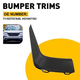Bxgt-pilot-19-22 Auxito For Honda Pilot 2019-2022 Front Right Side Upper Bumper Cover Molding Trim Black
