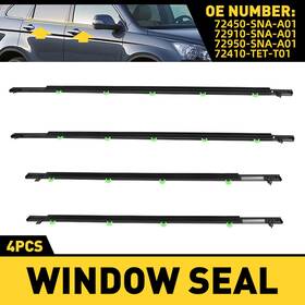 Ccmft-crv-07-11 Auxito 4x Front And Rear Door Window Moulding Weatherstrip Seal For Honda Cr-v 2007-2011
