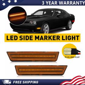 Ch08141-1 Auxito Front Side Marker Corner Parking Light Set For 2008-2014 Dodge Challenger Amber