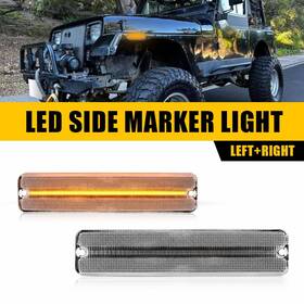 Ch2550105 Auxito For 1987-1995 Jeep Wrangler Yj Marker Lens Led Lamp Side Clear Turn Signal Light